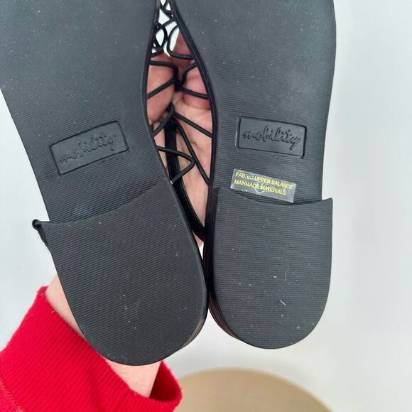 Mobility Women’s Black Gladiator Fabric Knot Slip on Sling back Sandal - Picture 7 of 7